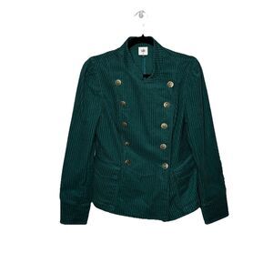 CABI Hunter Green Corduroy Lennon Blazer Jacket Double Breasted Cotton Blend  M